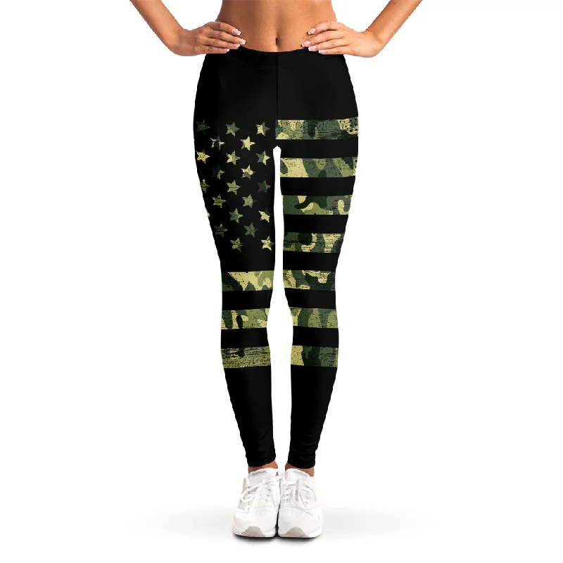 Instant Discount Camouflage American Flag Print Women's Leggings