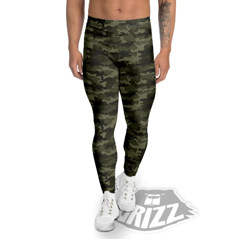 Great Bargains Camouflage Army Green Print Men's Leggings