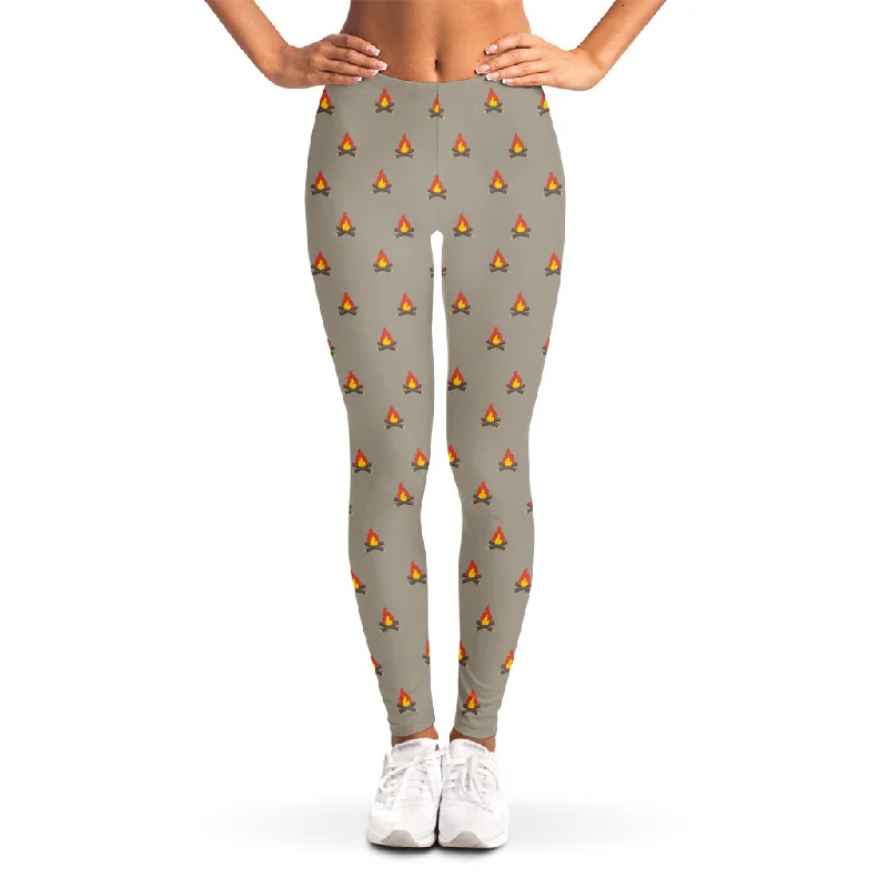 Great Deals Camping Fire Pattern Print Women's Leggings