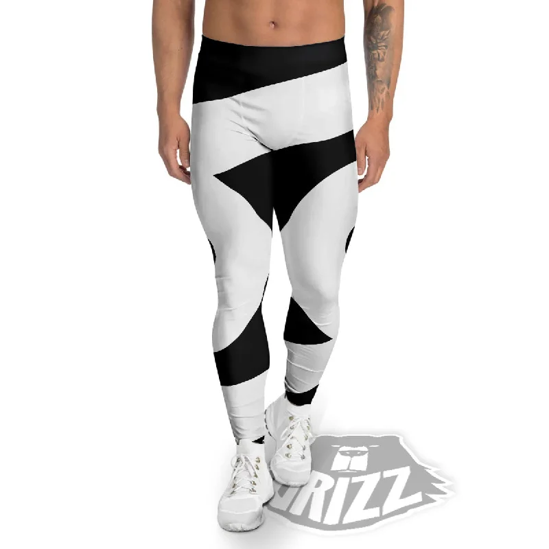 Super Deal Cancer Sign White And Black Print Men's Leggings