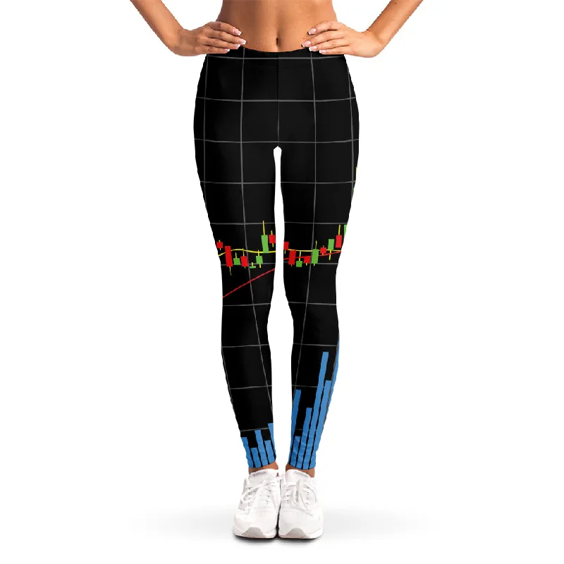 Clearance Items Candlestick Stock Graph Chart Print Women's Leggings