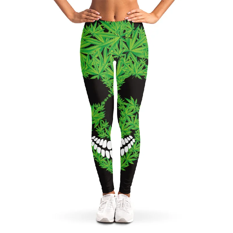 TIME-Limited Offer Cannabis Skull Print Women's Leggings