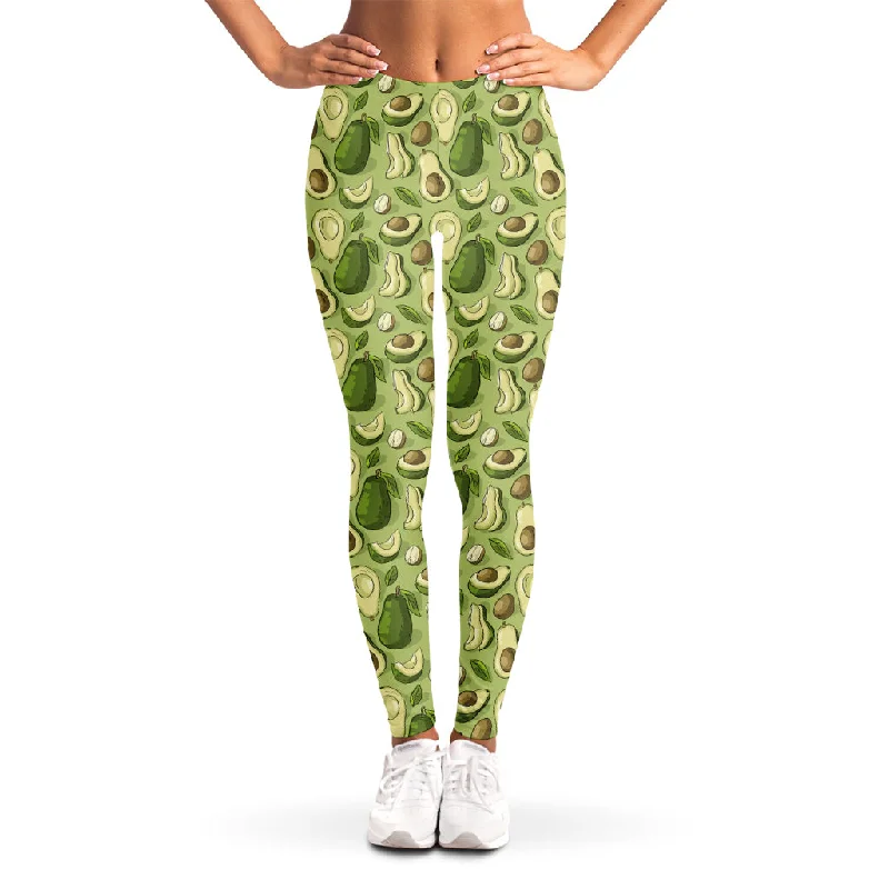 Daily Deals Cartoon Avocado Pattern Print Women's Leggings