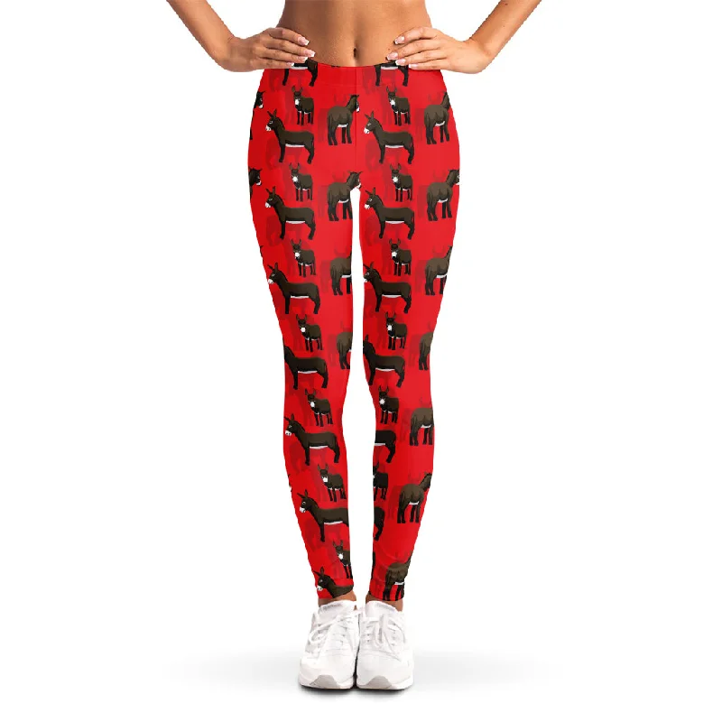 Major Savings Cartoon Balearic Donkey Pattern Print Women's Leggings