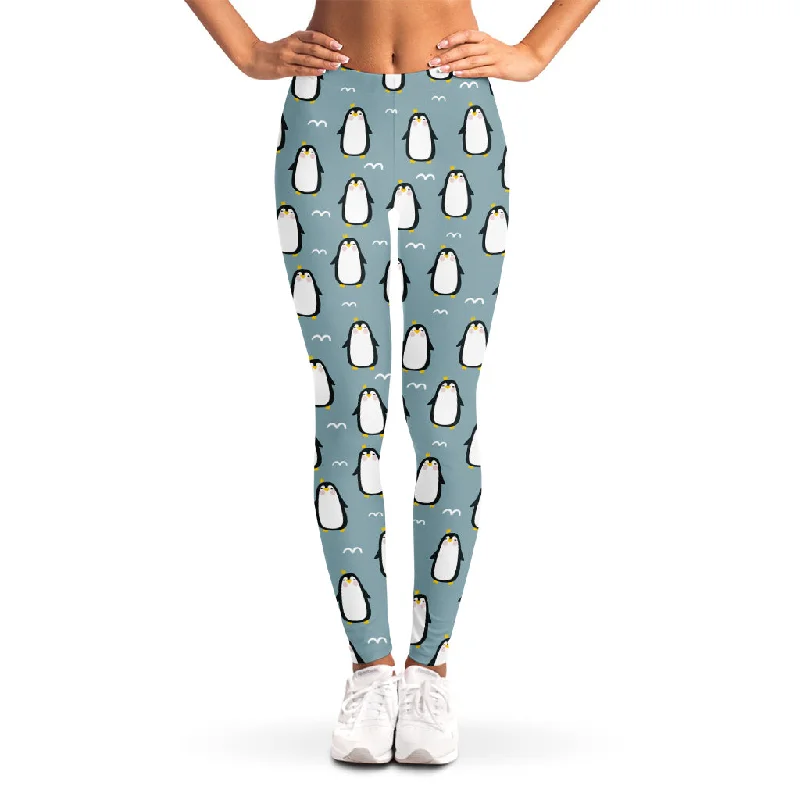 Deal Zone Cartoon Emperor Penguin Pattern Print Women's Leggings