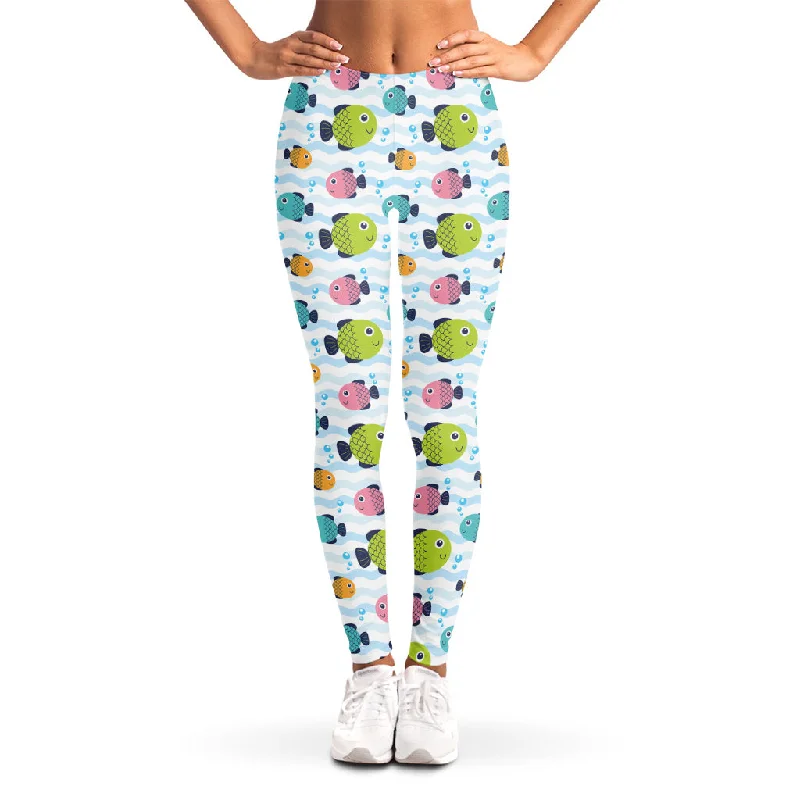 Bargain Bin Cartoon Fish Pattern Print Women's Leggings
