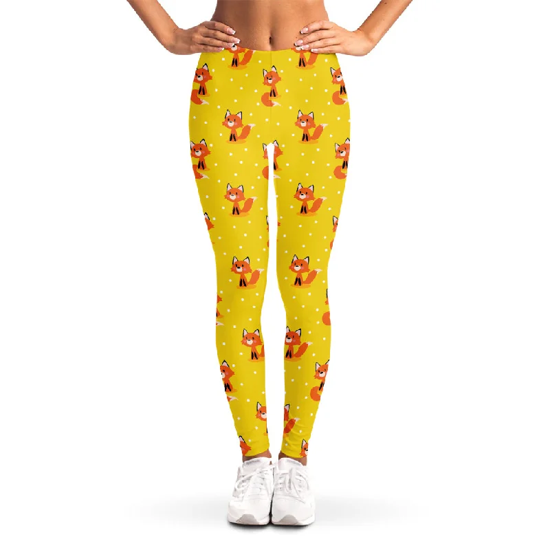 Factory Direct Sale Cartoon Fox Pattern Print Women's Leggings