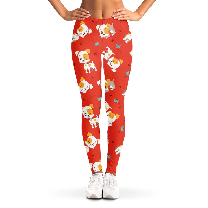 Exclusive Access Cartoon Jack Russell Terrier Print Women's Leggings