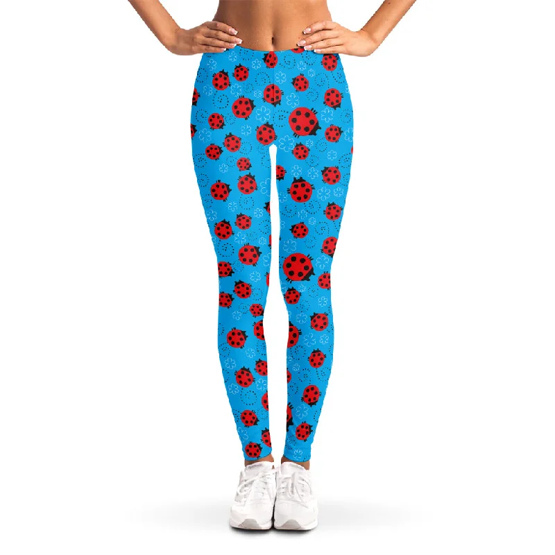 Season Finale Sale Cartoon Ladybird Pattern Print Women's Leggings