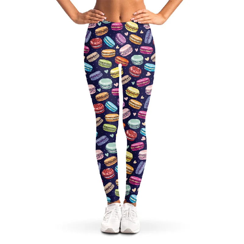 Holiday Sale Cartoon Macaron Pattern Print Women's Leggings
