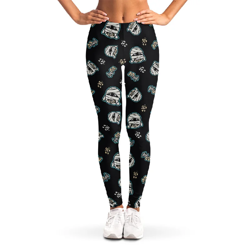 Act Now Cartoon Mummy Pattern Print Women's Leggings