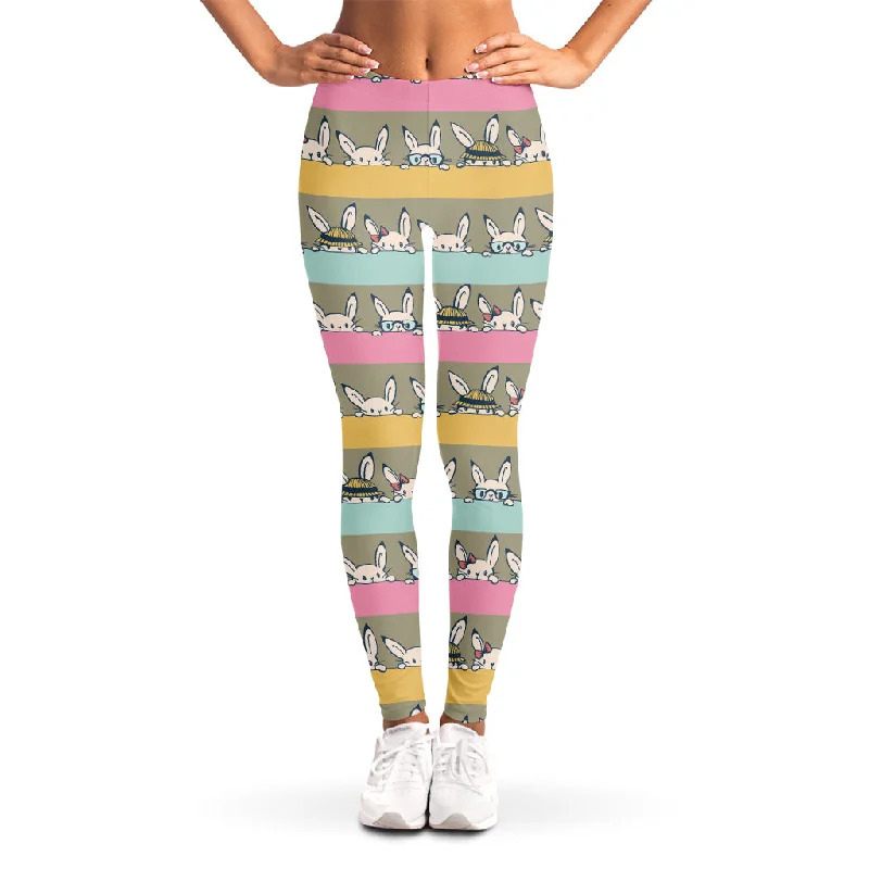 Flash Sale Cartoon Rabbit Pattern Print Women's Leggings