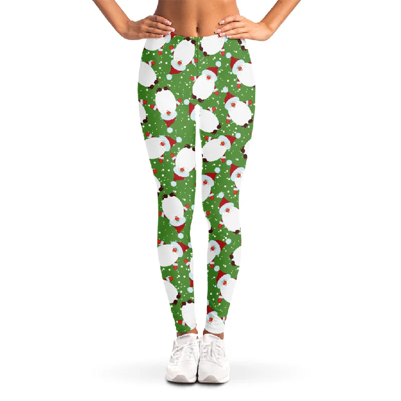 Year-End Clearance Cartoon Santa Claus Pattern Print Women's Leggings
