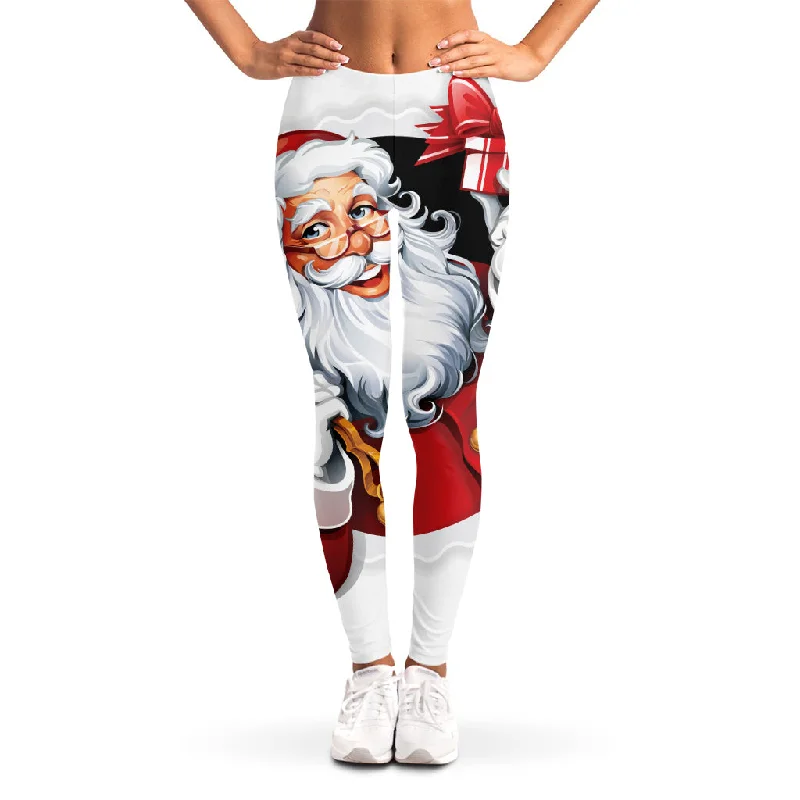Limited Time Offer Cartoon Santa Claus Print Women's Leggings