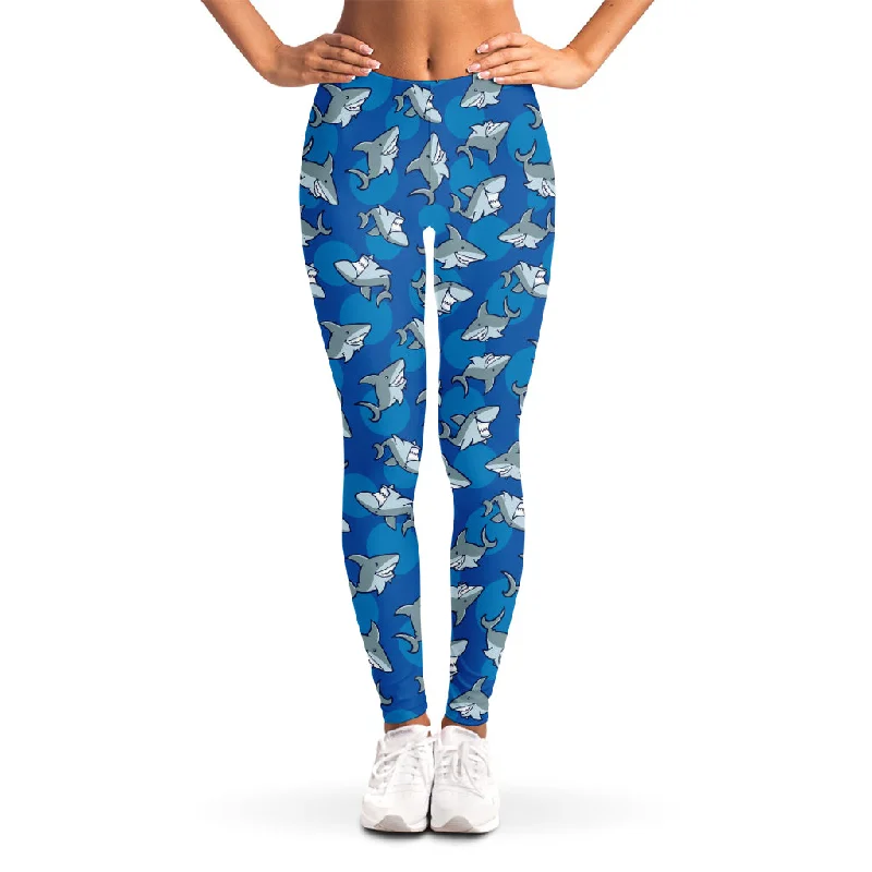 Best Seller Cartoon Shark Pattern Print Women's Leggings
