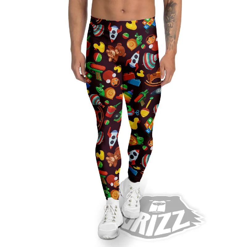 Closeout Cartoon toys Colorful Print Pattern Men's Leggings