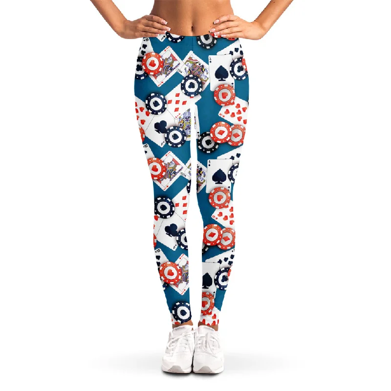 Quick Sale Casino Poker Pattern Print Women's Leggings