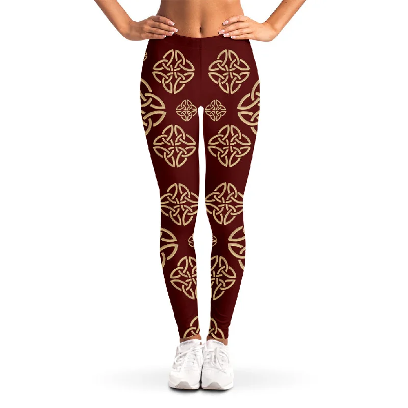 New Markdowns Celtic Knot Symbol Pattern Print Women's Leggings
