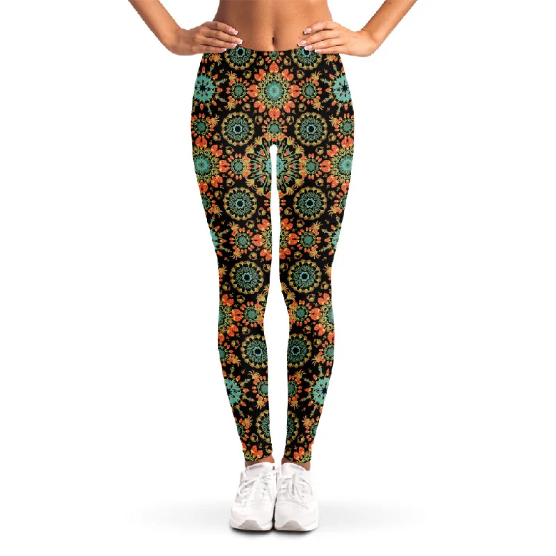 Deal Dash Chaotic Boho Floral Pattern Print Women's Leggings