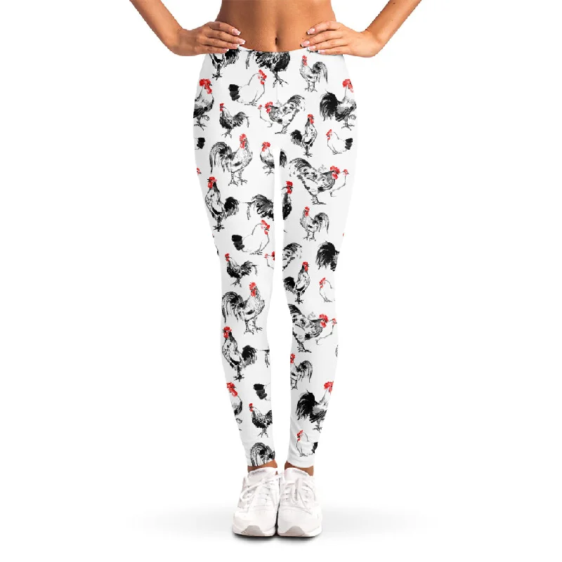 Bonus Savings Chicken Ink Painting Pattern Print Women's Leggings