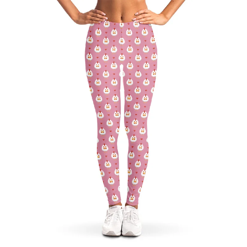 Bargain Prices Chicken Love Emoji Pattern Print Women's Leggings