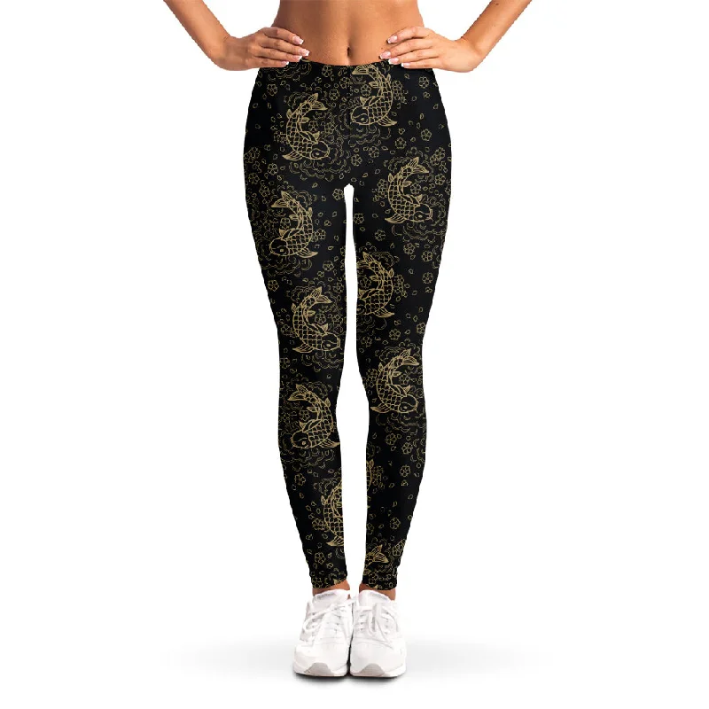 Flash Deals Chinese Koi Carp Pattern Print Women's Leggings