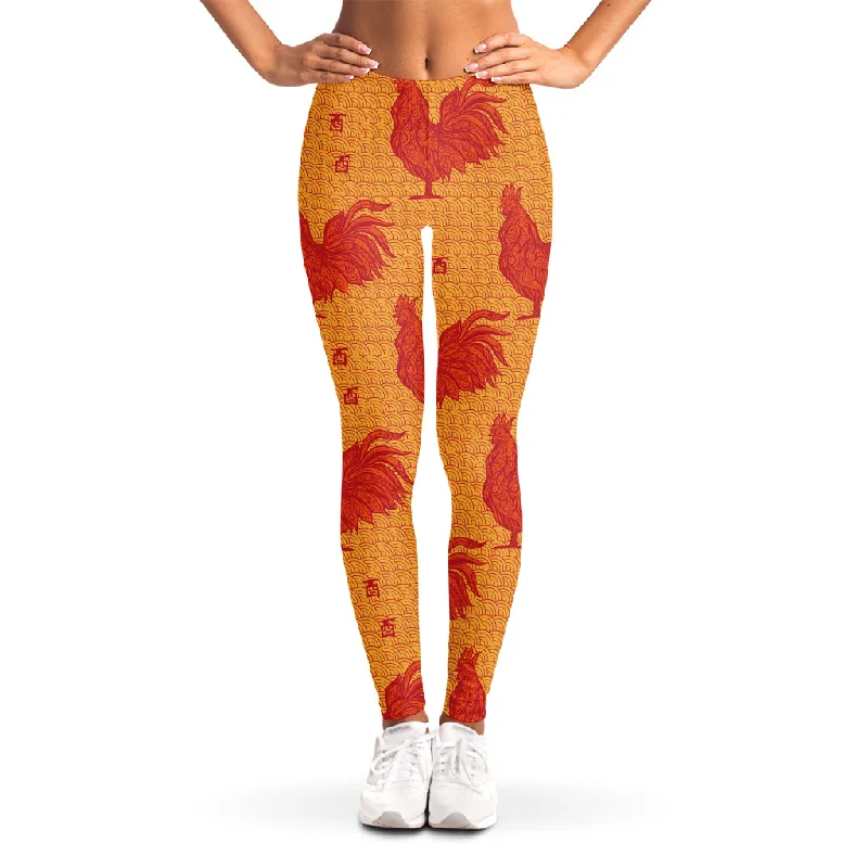 YEAR-End Clearance Chinese Rooster Pattern Print Women's Leggings