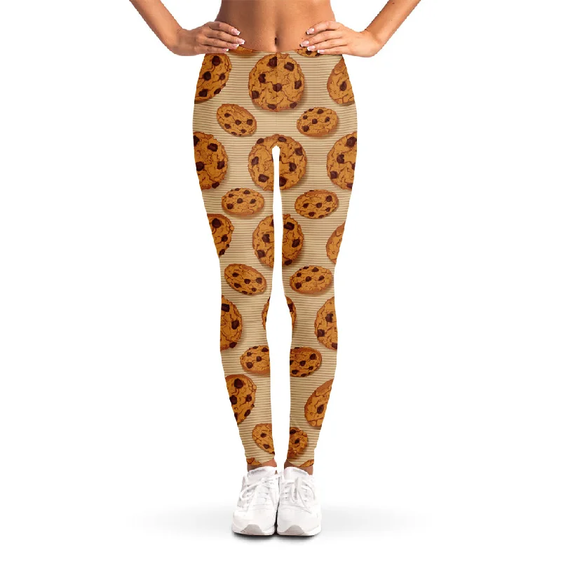 Super Deal Chocolate Chip Cookie Pattern Print Women's Leggings