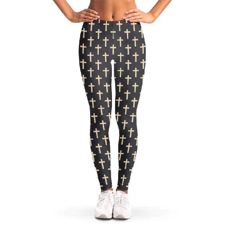 Sale Event Christian Cross Pattern Print Women's Leggings