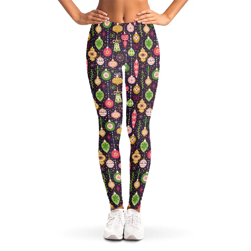Online Only Christmas Baubles Pattern Print Women's Leggings