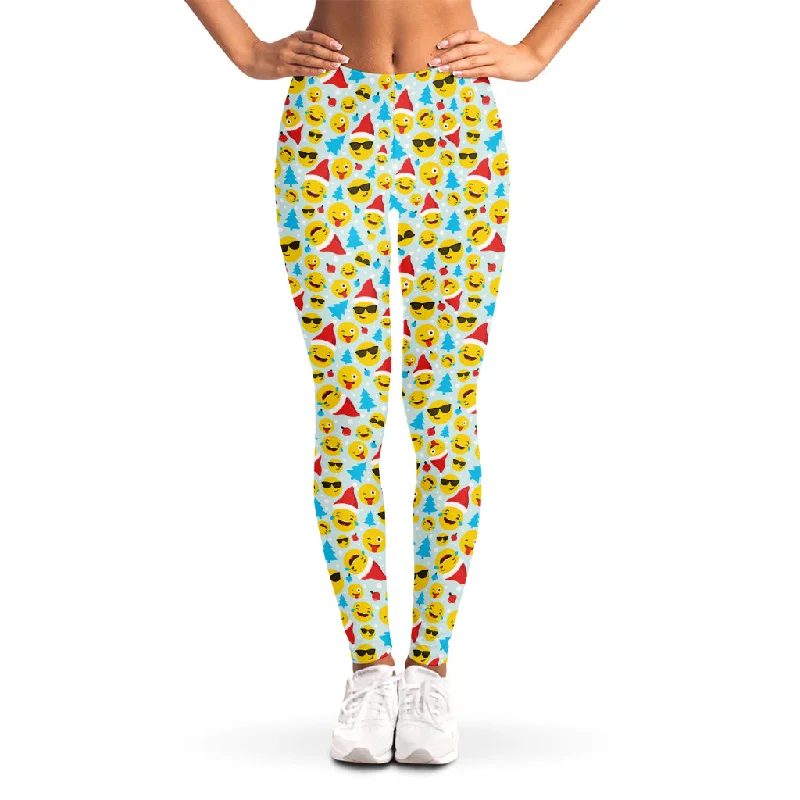 Big Discounts Christmas Emoji Pattern Print Women's Leggings
