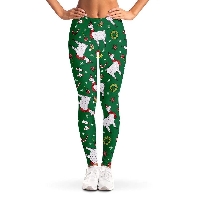 Deal Frenzy Christmas Llama Pattern Print Women's Leggings