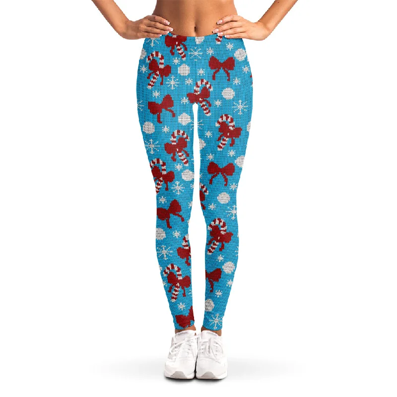 Inventory Reduction Christmas Party Knitted Pattern Print Women's Leggings