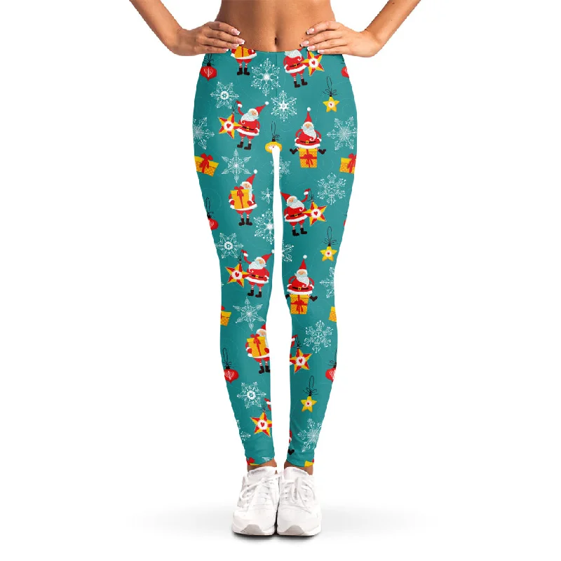 Season Finale Sale Christmas Santa Gift Pattern Print Women's Leggings