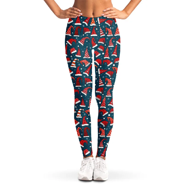 Midnight Sale Christmas Santa Hats Pattern Print Women's Leggings