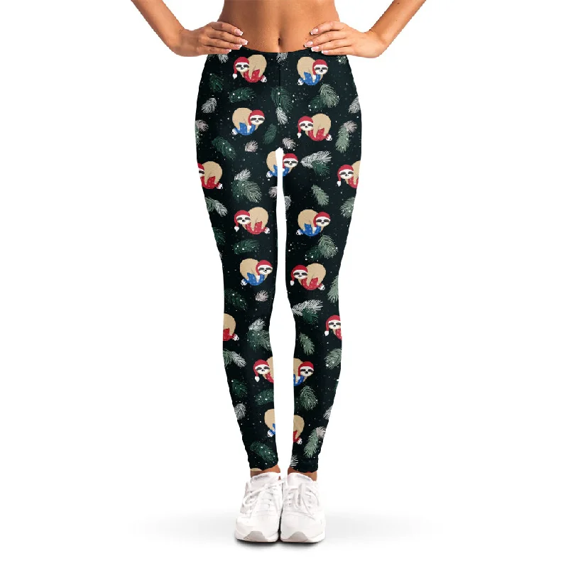 Super Savings Christmas Sleeping Sloths Pattern Print Women's Leggings