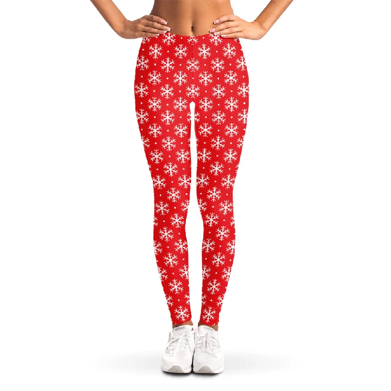 Seasonal Sale Christmas Snowflake Pattern Print Women's Leggings