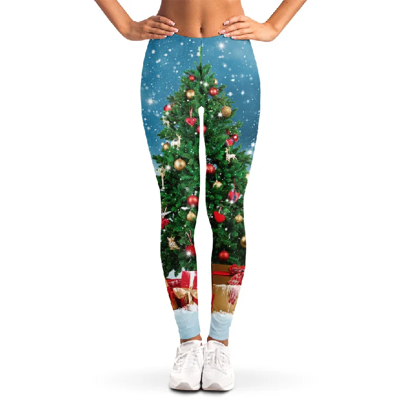 Special Offer Christmas Tree And Snow Print Women's Leggings