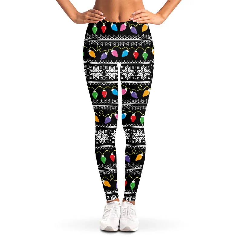 Year-End Clearance Christmas Tree Lights Print Women's Leggings