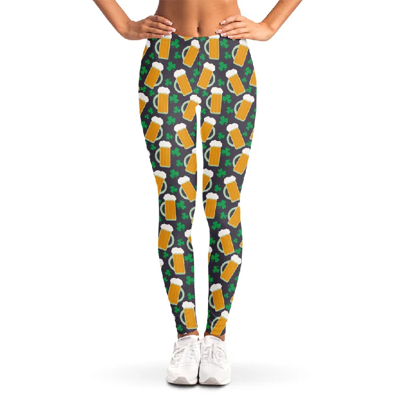 Limited Availability Clover And Beer St. Patrick's Day Print Women's Leggings