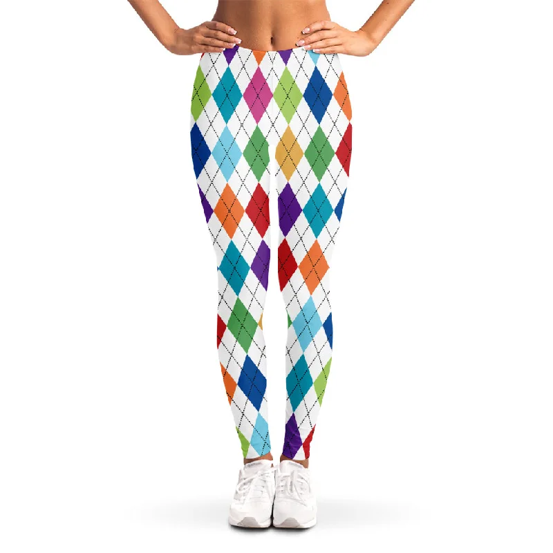 Deal of the Week Colorful Argyle Pattern Print Women's Leggings