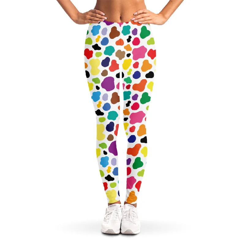 Overstock Colorful Cow Pattern Print Women's Leggings