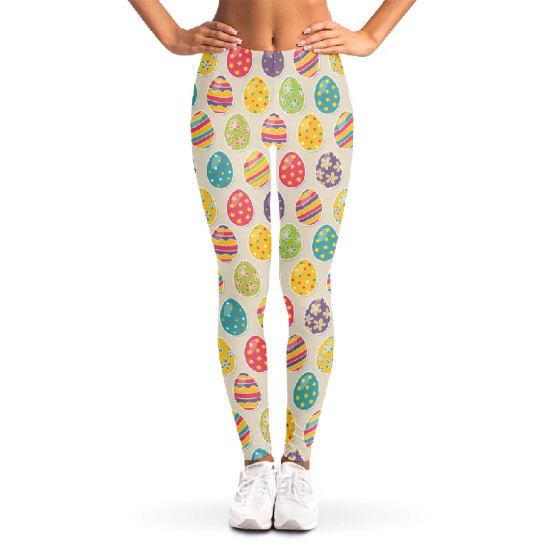Massive Deals Colorful Cute Easter Eggs Pattern Print Women's Leggings