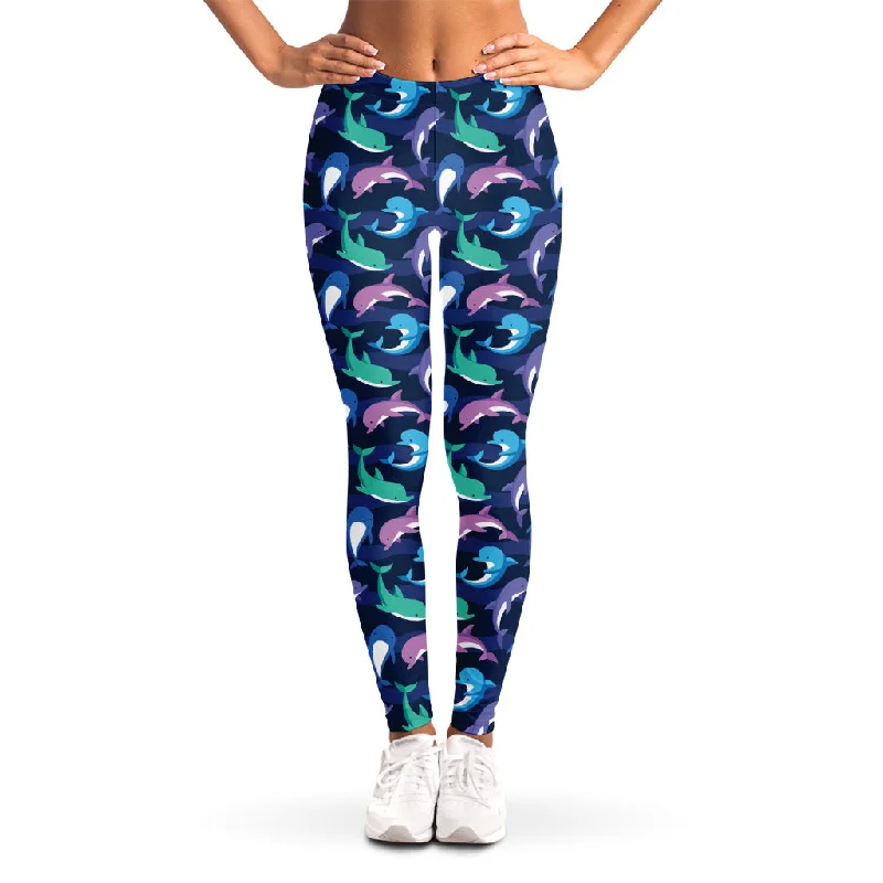 Limited Availability Colorful Dolphin Pattern Print Women's Leggings