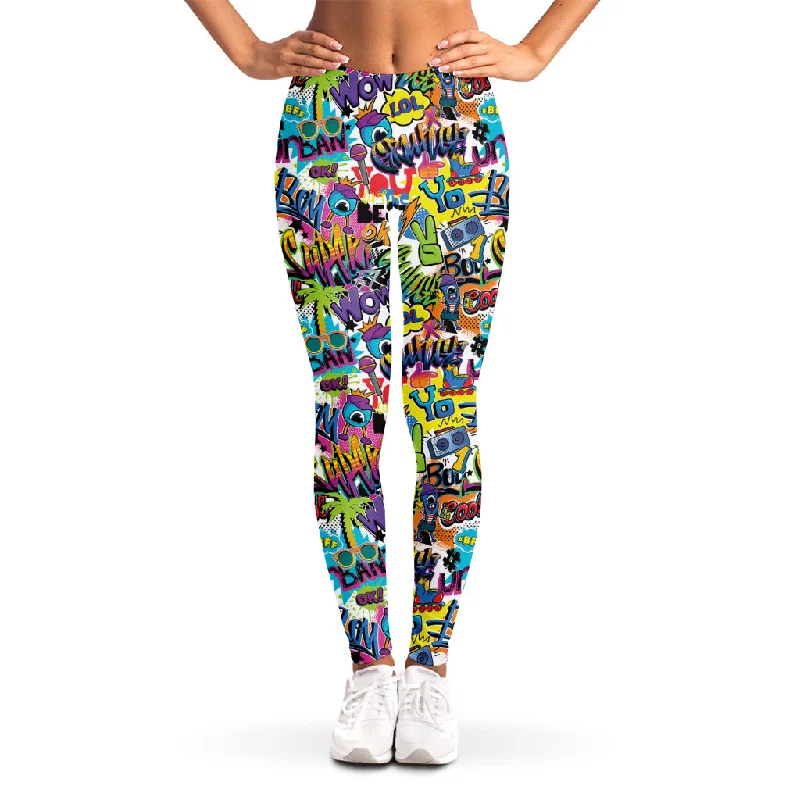 Savings Bonanza Colorful Graffiti Pattern Print Women's Leggings
