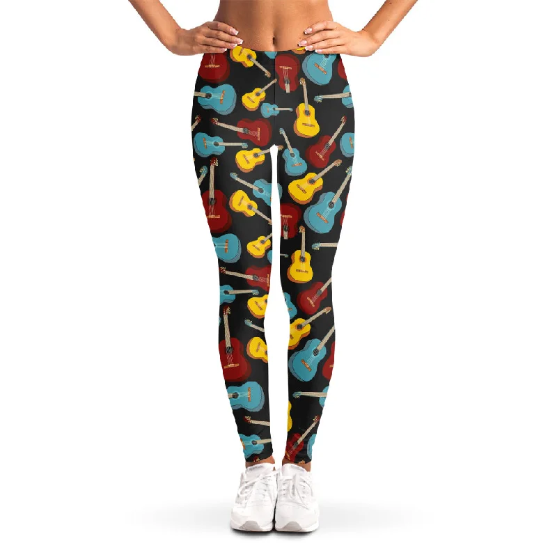 Price Meltdown Colorful Guitar Pattern Print Women's Leggings