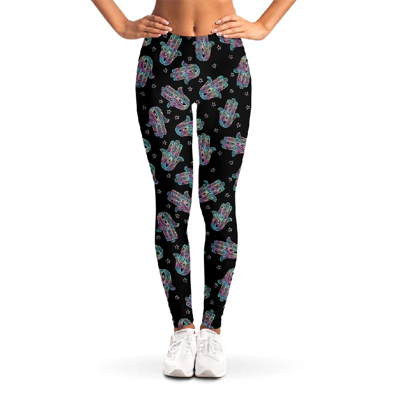 Inventory Reduction Colorful Hamsa Hand Print Women's Leggings