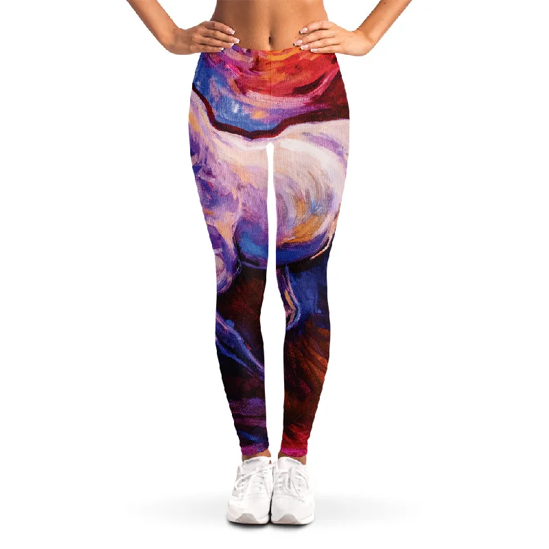 Grand Opening Sale Colorful Horse Portrait Print Women's Leggings