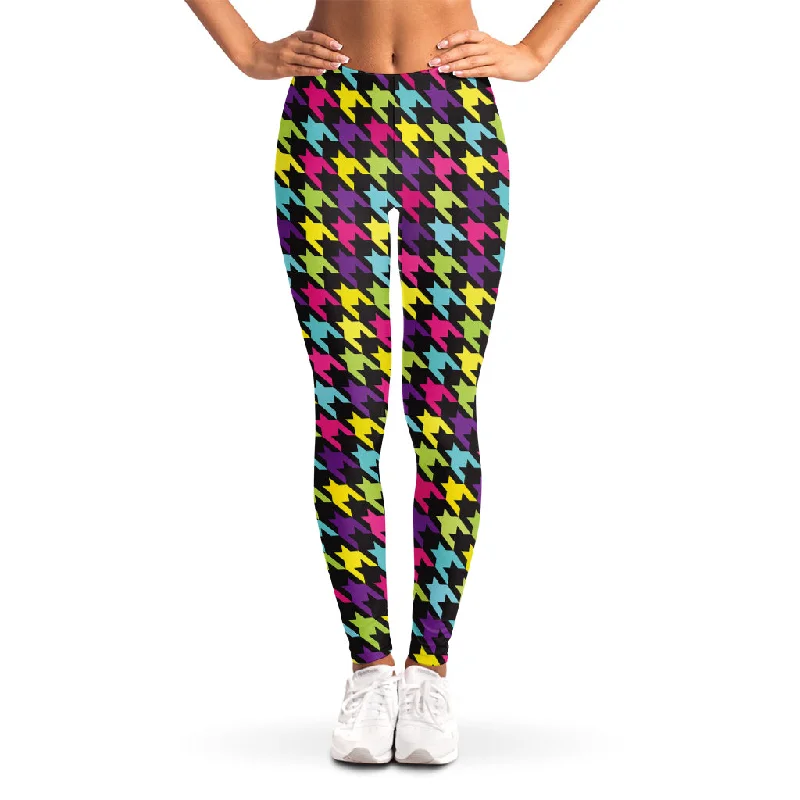 Special Promotion Colorful Houndstooth Pattern Print Women's Leggings