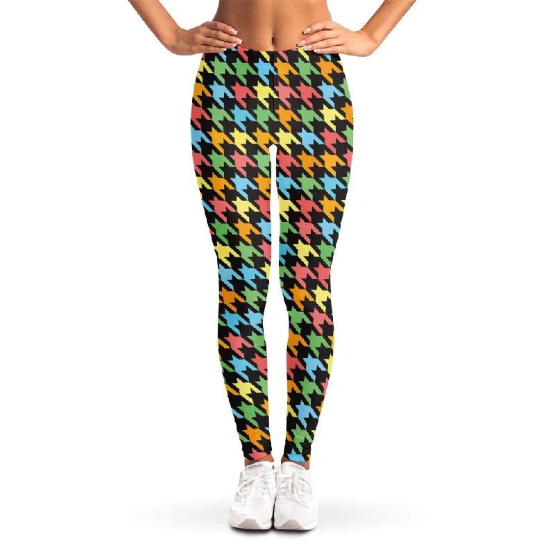 Anniversary Sale Colorful Houndstooth Print Women's Leggings